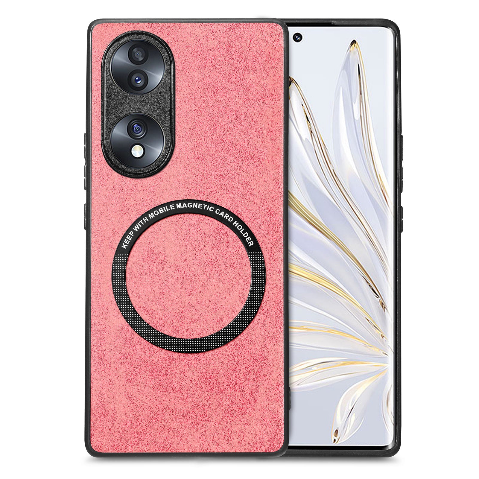 Mobile Phone Case Compatible with MagSafe for Honor 70 5G PU Leather Coated PC TPU Cover Mobile Phone Case Compatible with MagSafe for Honor 70 5G PU Leather Coated PC TPU Cover